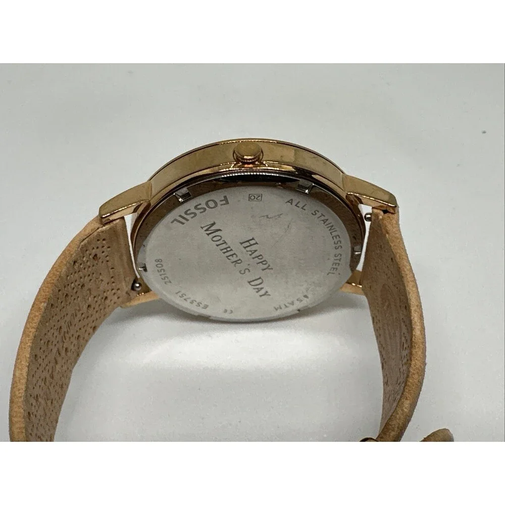 Fossil Vintage Muse ES3751 Women's Beige Leather Analog Dial Quartz Watch HME542
